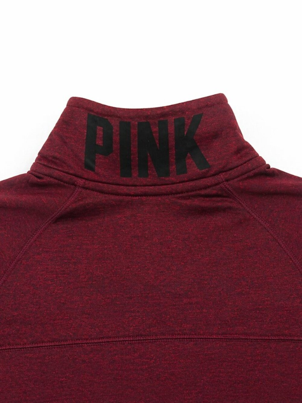 VS PINK 1/4 Zip Sweatshirt Small Burgundy Red Pullover Logo - Picture 5 of 8